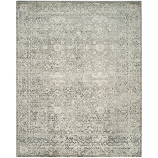 Safavieh 10 x 14 ft. Evoke Power Loomed Large Rectangle Area Rug, Silver and Ivory EVK270Z-10